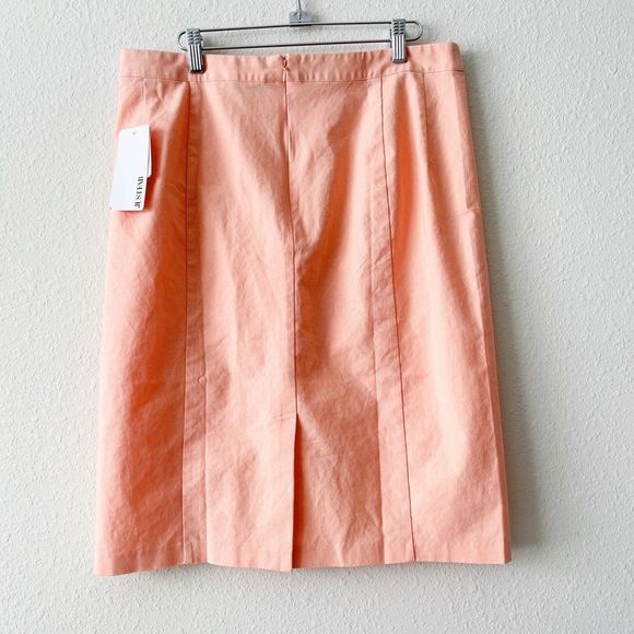 JUSTFAB Light Peach Linen Blend Straight Skirt Size XL NWT - Picture 2 of 3